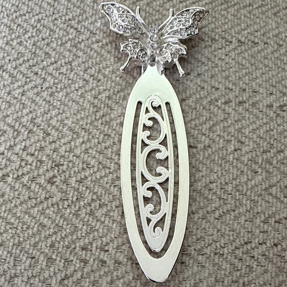 Elegant Silver Butterfly Bookmark